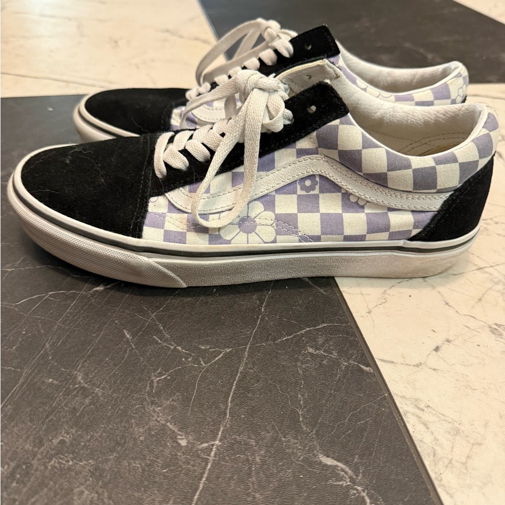 Vans Old School Lavender and Floral Checker | Size 9.5 | EUC